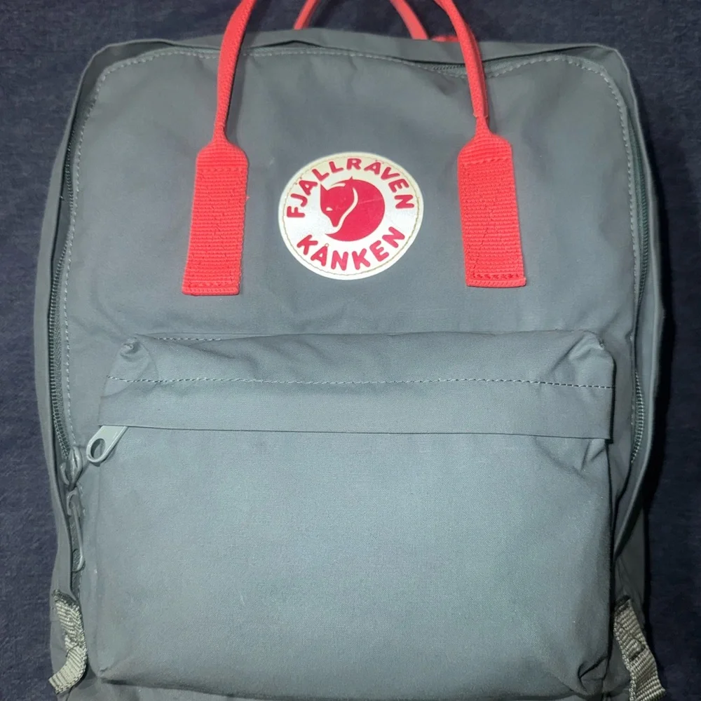 Fjallraven Kanken Frost Green Peach Pink Classic Full Size Backpack & Wallet - Picture 2 of 7